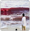 El extraño fenómeno que hace que el agua de una playa China parezca sangre